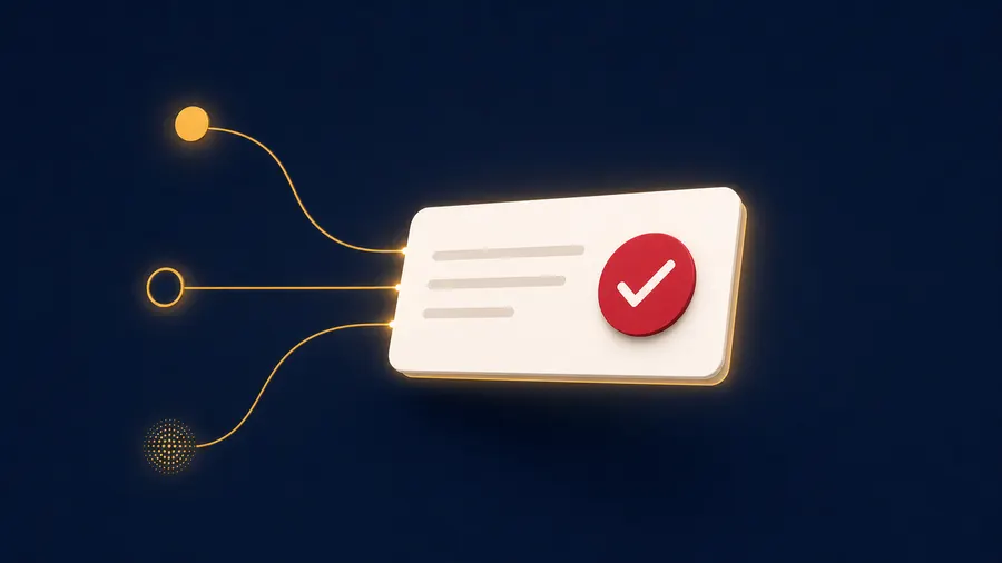 Minimal GEO thumbnail with a recommendation card, citation lines, and red checkmark