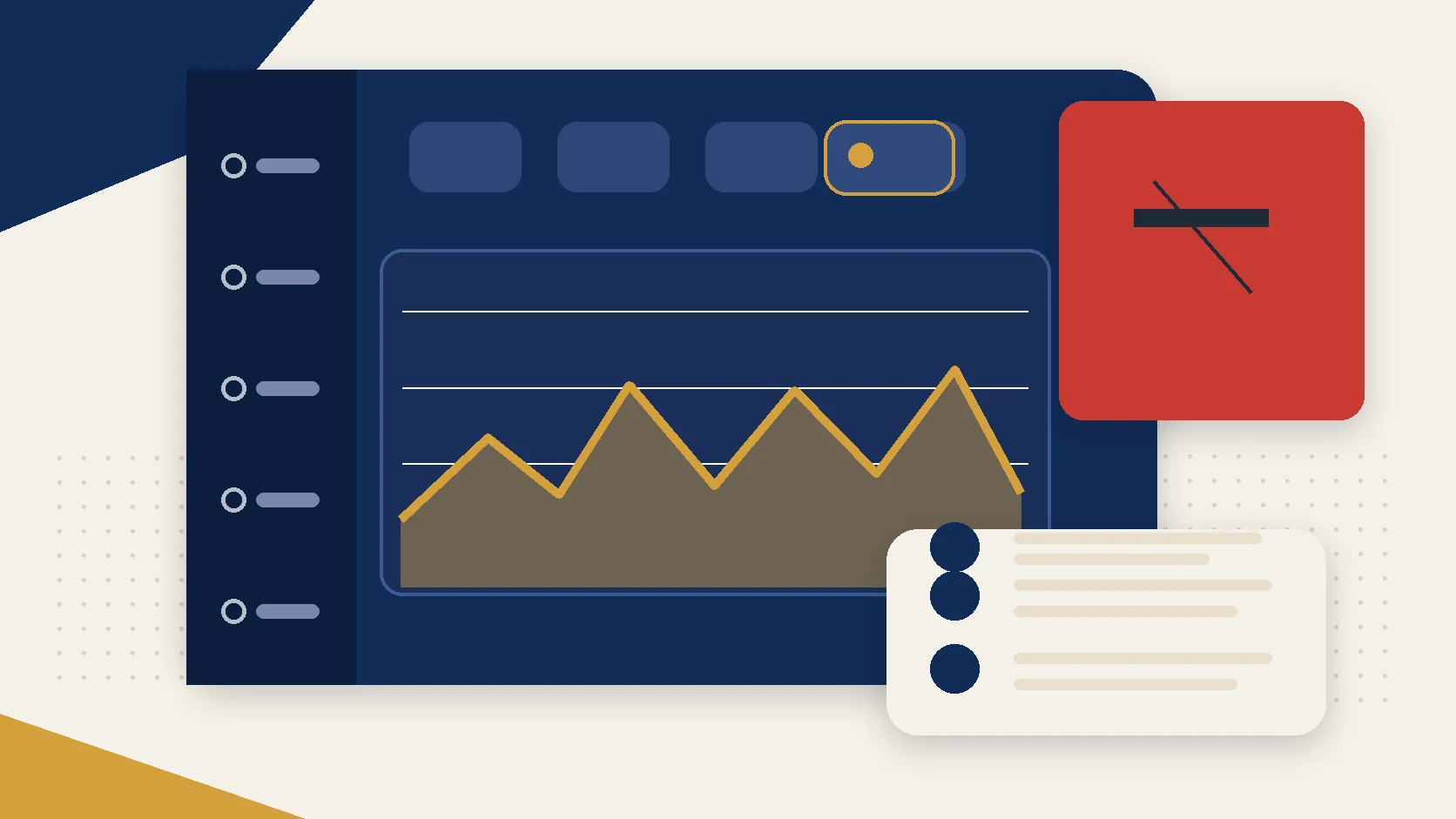 Editorial thumbnail showing an AI reporting dashboard with a rising chart, caution card, and review checklist in SigServe colors